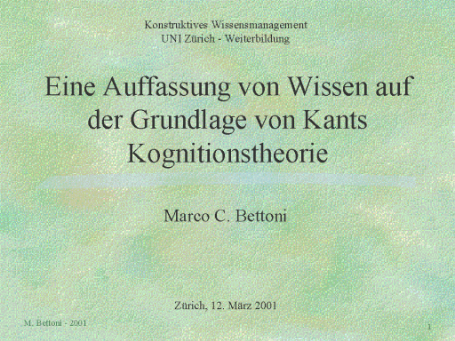 Eine Auffassung Von Wissen Auf Der Grundlage Von Kants Kognitionstheorie